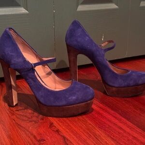 Vince Camuto Deep Blue Suede Platform Heels